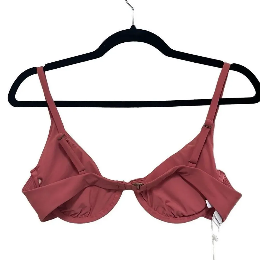 Andie Sicily Swim Bikini Top Pink Adjustable Straps Underwire Medium NWT‎ Beach